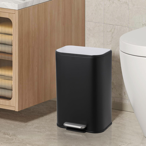Cubo De Basura Acero Inoxidable 12 Litros Con Tapa Y Pedal