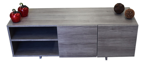 Mueble Tv, Centro De Entretenimiento Suecia Minimal Hogare Color Gris Storm