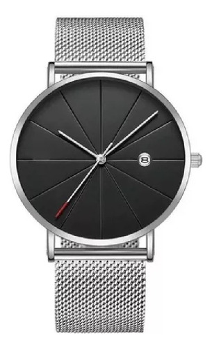 Reloj De Cuarzo Hombre Correa Metalica Calendario Unico