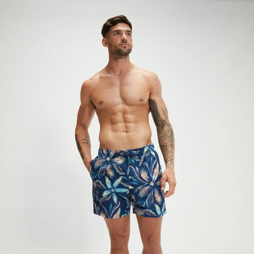Traje De Baño Natación Hombre Speedo Digital Printed Azul