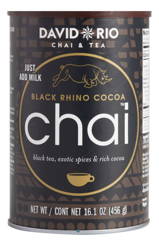 David Rio Black Rhino Cocoa Chai Tea 16 Oz/ 456g