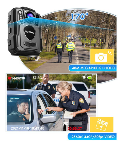 Cámara Corporal Boblov M5 2k Hd 128 Gb Ip67