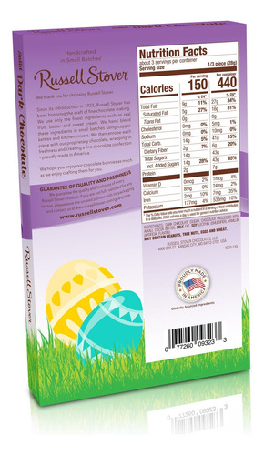 Conejo De Chocolate Amargo Dark Russell Stover 85g Pascua
