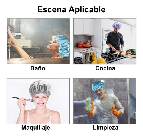 Gorros De Baño Ducha Doble Capa Impermeable Reutilizable 2pz