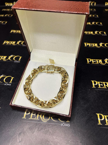 Pulseira Imperador 18 Gramas 8mm Ouro 18k Comprimento 19 Cm Cor Amarelo Diâmetro 0 Mm