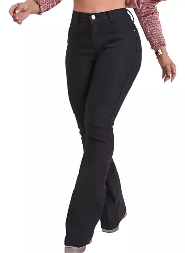 Calça Jeans Feminina Flare Preto - Calças - Fardas Express Uniformes  Profissionais