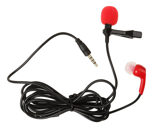 Fancy Microfono Solapa Para Grabacion Audio Tactil Rojo