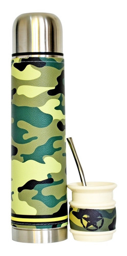 Imagen 1 de 1 de Termo 1 L Acero Inoxidable + Mate Plástico Camuflado