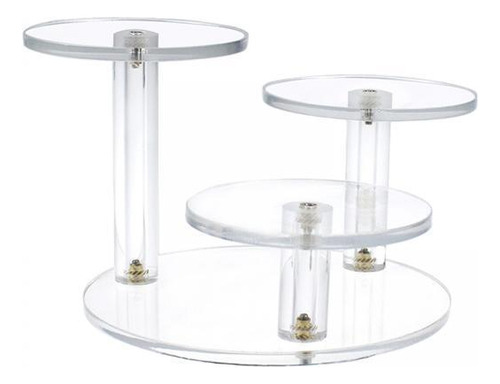 3 Soporte De Acrílico Redondo Soporte De Exhibición Claro