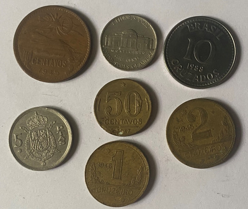 7 Monedas Brasil México Usa España 815/3m