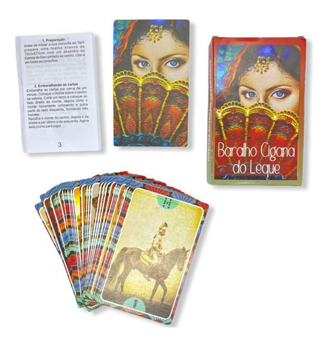 Tarot Cigana Do Leque 36 Cartas Oráculo Papel Cartão