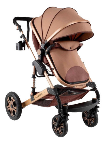 Imagen 2 de 3 de Cochecito de paseo Belluno Baby Modena beige con chasis color dorado