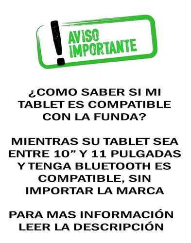 Imagen 2 de 7 de Funda Teclado Bluetooth Universal Tablet 10 11 Pulgada Pcreg