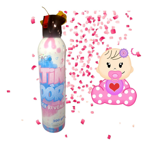 Spray Cotillón Extintor Revelador De Genero Niña