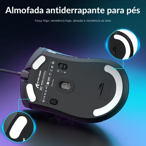 Mouse Gamer Attack Shark Bluetooth R1, 18000 Dpi, Black