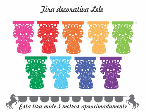 Imagen 6 de 8 de Decoración Papel Picado Tiras Alegria Oferta 10 Tira Papel