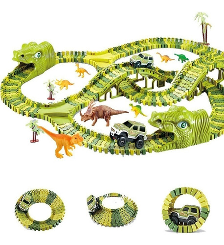 271pcs Yictek Dinosaurio Pista De Carreras Coche Tren Niños