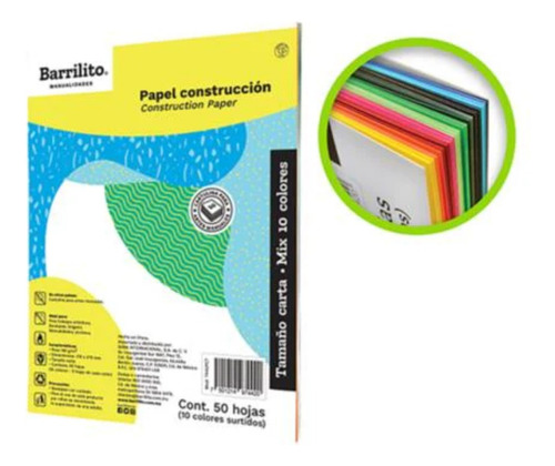 Block Papel Construcción Barrilito 7442pct Carta C/50 Hojas