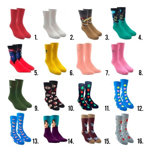 Imagen 2 de 8 de Pack X20 Pares Medias Fight Mujer Hombre Algodón Diseños