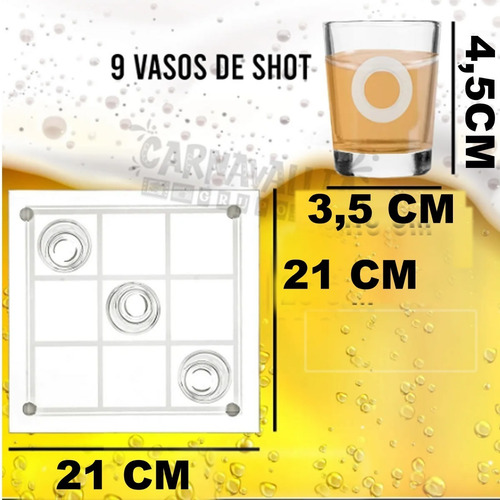 Juego Shots Gato Mesa Bar Fiesta Bebidas Tres En Linea