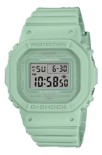 Relógio Casio G-shock Feminino Gmd-s5600ba-3dr Cor Da Correia Verde Cor Do Bisel Verde Cor Do Fundo Digital Positivo