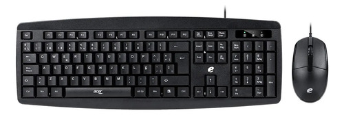 Kit Mouse + Teclado Alambrico Acer Usb Negro