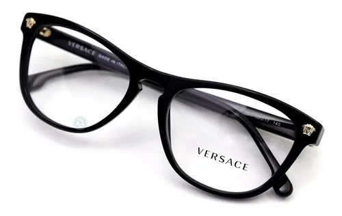 Lentes Versace 3260 Gb1 Black Oftalmico Mujer Original Cuotas