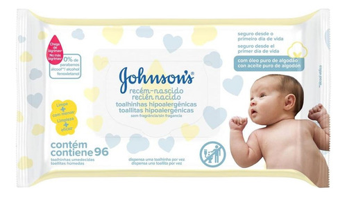 Toallitas Humedas Johnson's Bebe Recién Nacido Sin Fragancia