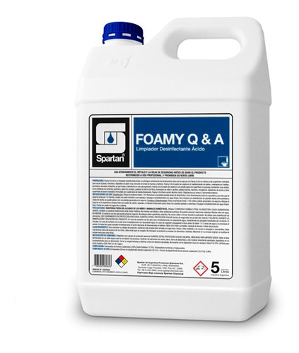 Foamy Q&a Espuma Desinfectante Y Desincrustante Acida 5 Kg