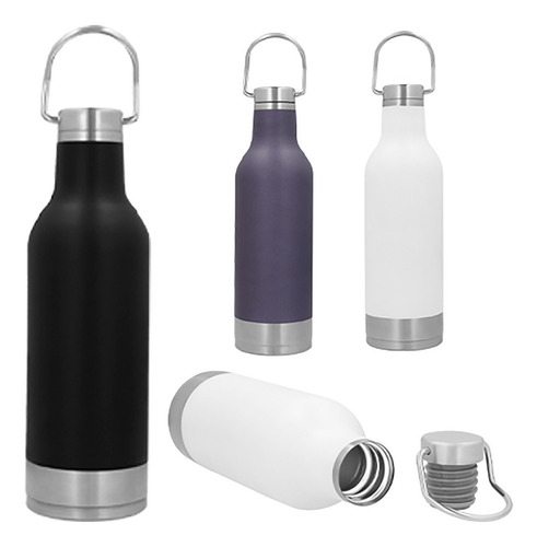 Imagen 2 de 10 de Termo Con Doble Pared De Acero, Con Asa Metálica 500ml