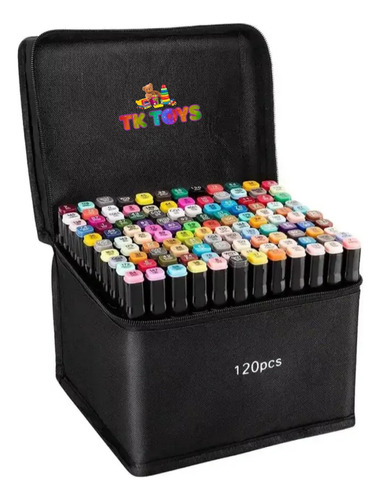  Set De 120 Plumones Touch Doble Punta Con Estuche  Tktoys 