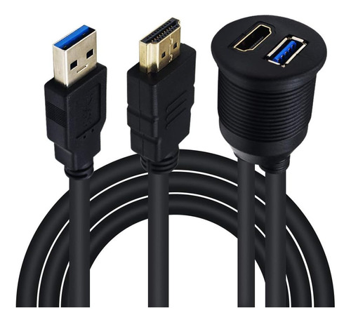 Duttek Usb 3.0 Y Cable De Montaje Empotrado En Panel Hdmi, U