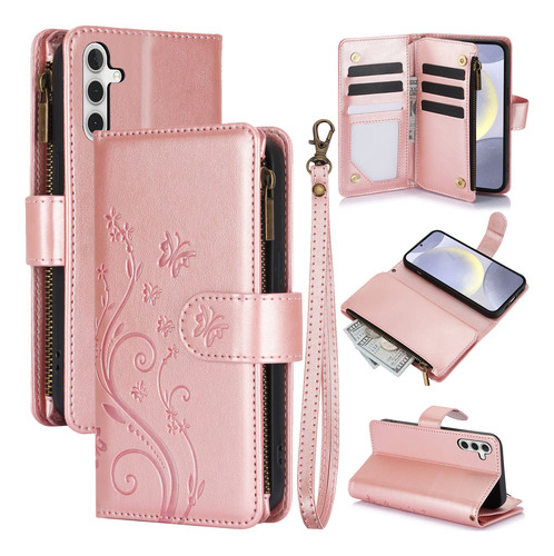 Funda De Piel Tipo Cartera Con Tapa Para Samsung Galaxy A56 A36 A26 A16 A06