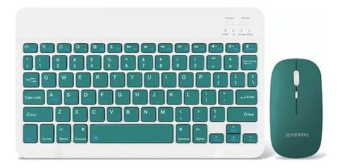 Kit Teclado + Mouse Bluetooth Compu Notebook Celular Pastel