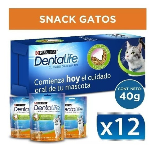 Pack 12un Dentalife Cuidado De Dientes Gato 40g