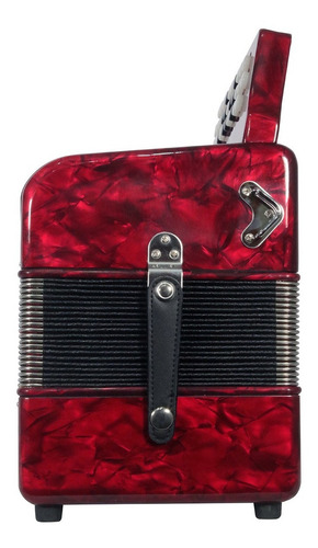 Moretti Turin Red Acordeón De Botones Tono Fa Funda Correas Color Rojo