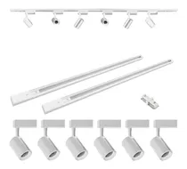 Comprar Kit Trilho Eletrificado 2,5m + 6 Spots Led 7w + 2 Emendas Estrutura Branco 4000k Branco Neutro