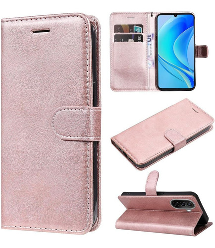 Funda Tipo Cartera Magnética De Piel Sintética Para Huawei Nova Y70 Y70 Plus Con Correa De Mano, Ranuras Para Tarjetas, Funda Protectora