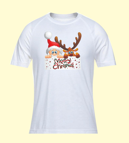 Camisetas Navidad Papá Noel Santa Reno Merry Christmas M4 Jk