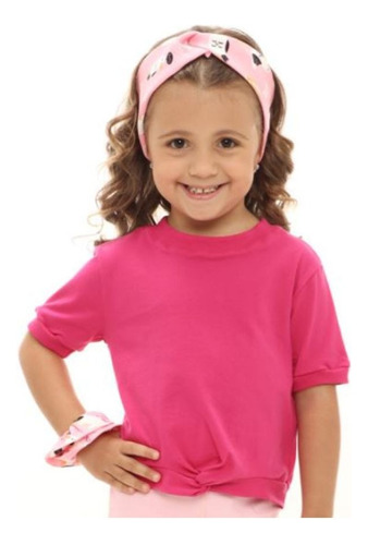 Blusinha Infantil Menina Cropped Cores Algodão 4-10 Anos Nó