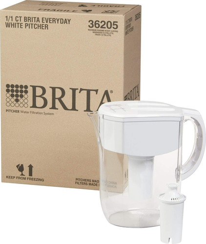 Brita Jarra De Filtro De Agua De Todo El Dia, Blanco, Grande