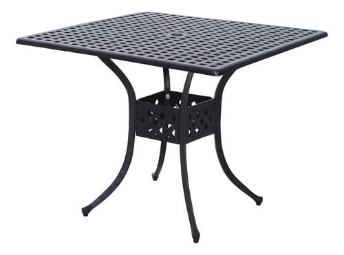 Mesa De Comedor Para Exteriores De Aluminio Fundido Negro