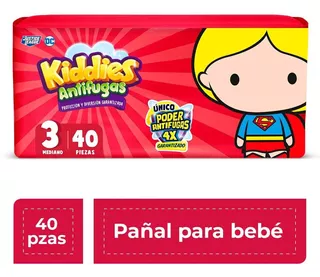 Pañales Kiddies Antifugas Unisex Etapa 3 40 Piezas