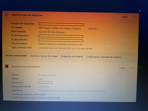 Laptop Hp Pantalla Touch Amd Ryzen 3 /32 Gb Ram / Windows 11 (Usado)