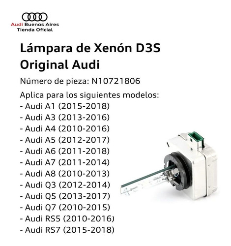 Lámpara De Xenon Audi Q5 2015