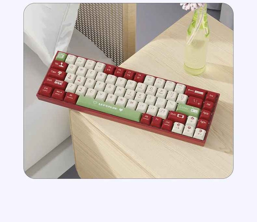 Teclado Mecánico Ak680 Rgb 65% Gamer Usb Ajazz Teclado Rojo Idioma Inglés