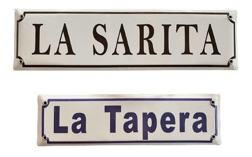 Carteles Tranquera En Chapa Hierro Enlozada 10x38 Cm. Campo