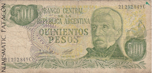 Billete 500 Pesos Ley Serie C Bottero 2428a Bueno