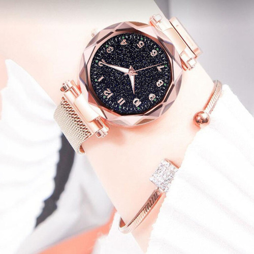 Relógio De Pulso Feminino Lonous Magnet Starry Dial