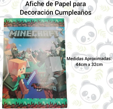 Afiche Para Piñata Cumpleaños Precio Por 2 Minecraft